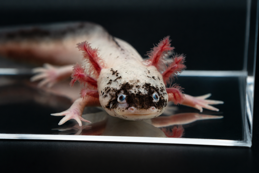 Axolote Leucístico Sucio "Lucy Sucia"